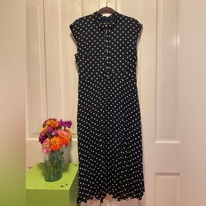 J Crew dress, Navy with White dots
